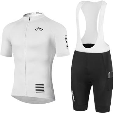 INBIKE Completo Ciclismo Uomo Estivo Maglia Ciclismo Salopette Bici da Strada Imbottite 3D Maglia MTB Asciugatura Rapida