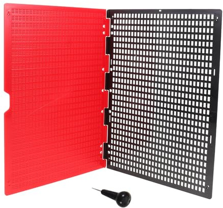 NIYANGLE Lavagna Braille in Plastica 27 Righe e 30 Celle, Penna Nera per Scrittura Tattile, Kit di Apprendimento per Non Vedenti Uso Scolastico e Domestico