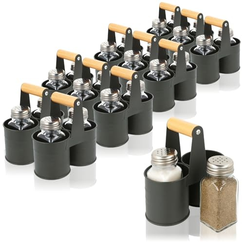 com-four® Set de 36 saupoudreuses en verre, salière et poivrière | pots à épices à vis pour cuisine - restauration