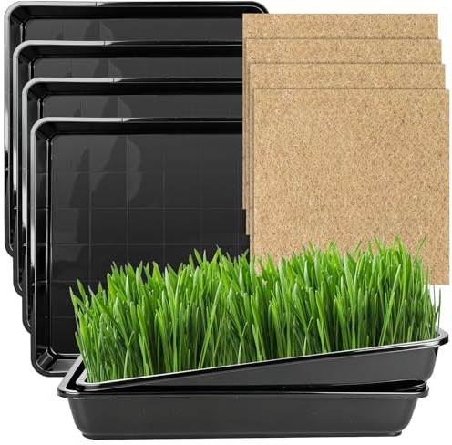 4 Sets Hydroponic Microgreens Growing Kit Seed Sprouting Trays 30 x 25cm