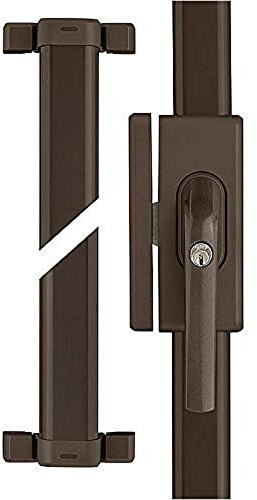 ABUS Fenster-Zusatzsicherung FOS650 - Stangenschloss mit Druckzylinder, verschiedenschließend - ABUS-Sicherheitslevel 10 - 73013 - Braun