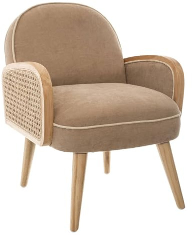 ATMOSPHERA CREATEUR D'INTERIEUR ATM-158803B Atmosphera Sessel, Taupe, Armlehne, gewebt, für Kinderzimmer, Höhe 56 cm, Holz, cm