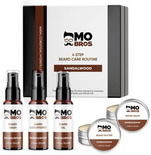 4 Step Beard Care Kit | Wash | Condition | Hydration | Style | Sandalwood
