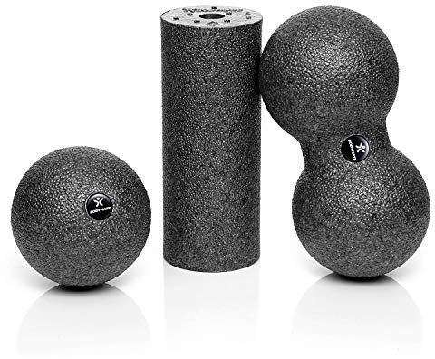 BODYMATE Faszien Mini-Set Carbon-Grey - Mini-Faszien-Rolle L15xD6cm, Ball D8cm und Duo-Ball D8cm im Set