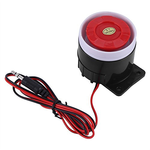 GOTOTOP Mini bocina de Alarma con Cable de 12V DC Equipo de Seguridad para el hogar de Alarma de Sonido de 110 dB Rojo y Negro