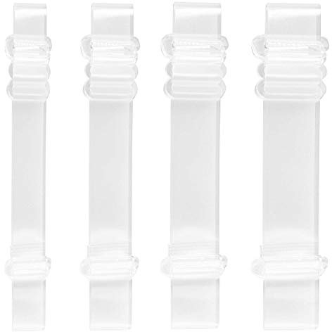 kuou LEZQHB 4 Pair Invisible Clear Bra Strap, Non-Slip Adjustable Bra Strap Soft Transparent Shoulder Strap with 4 kind of wide Size