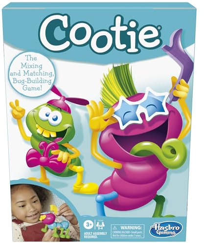 Hasbro Gaming Cootie Mixing and Matching Bug-Building Game for Preschoolers and Kids Ages 3 and Up, for 2-4 Players