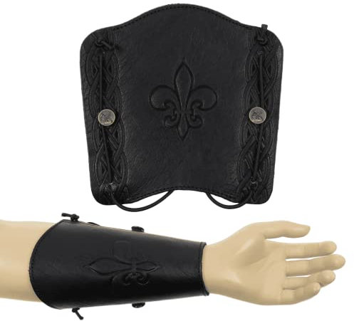 elToro Prime Galanta - Plate - Armschutz, aus robustem, hochwertigem Glattleder, mit Ornament , Ausrüstung beim Bogensport mit Pfeil und Bogen (Black)