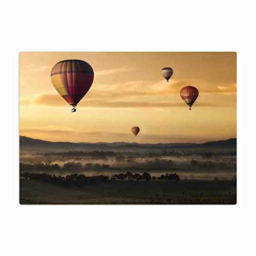 Vero Home 17739 Glas-Schneidebrett | Motiv Reisen Ballon-Flug | rutschfest, kratzfest und lebensmittelecht | Maße: 39 x 29 cm