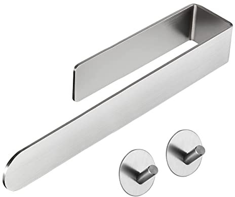 relbow Toallero de baño sin Taladro, Incluye Dos Ganchos para Toallas, Albornoz... Toallero Autoadhesivo Extra Fuerte, Accesorio baño (Plata)