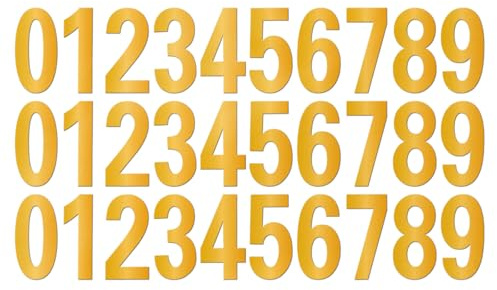 YIKIADA Gold Number Stickers 4 Inch Vinyl 0-9 Mailbox Decals 3 Sets