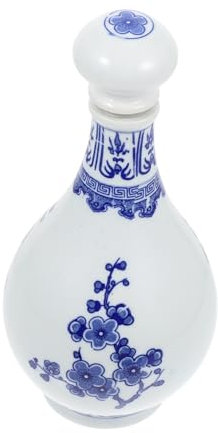 PRETYZOOM Blue and White Porcelain Ceramic Sealed Wine Bottle 1 Jin Capacity Thick Multi-functional Chinese Baijiu Jar Suitable for Kitchen and Home Use