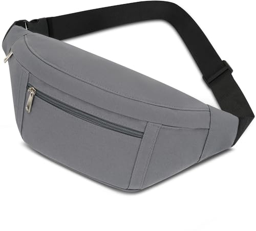 Midjeväska, bältesväska för män och kvinnor, vattentät snygg nylon unisex, bummidja, pack, midjeväska för utomhus, sport, resor, vandring, hundträning, Mörkgrå, Sporter