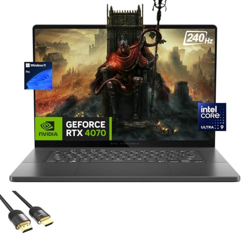 ASUS ROG Zephyrus G16 Gaming Laptop, 16 pollici OLED 240Hz Display, Core Ultra 9 185H (fino a 5.1GHz), GeForce RTX 4070, 16GB DDR5, 2TB PCle 4.0, WiFi 6E, retroilluminato KB, TB 4, HDMI, PDG cavo