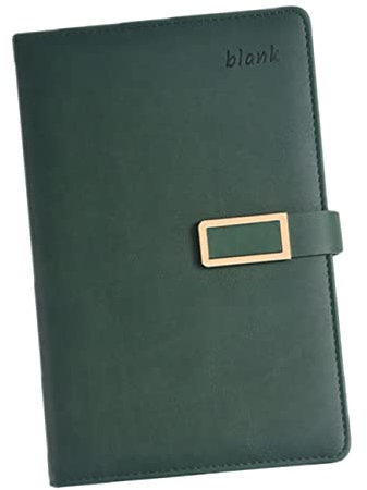 PLAFOPE Notizbuch Für Geschäftsreisen Vintage Magnetverschluss Notizbuch Grün Leicht Und Tragbar Für Büro Schule Und Persönliche Planung