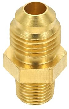 PATIKIL 1/8 Male NPT x 5/16 Male Flare Thread Flare Brass Coupling Fitting