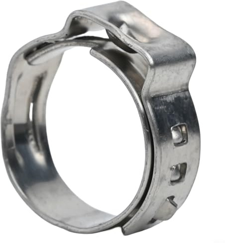 Honseadek 25 abrazaderas de manguera de una sola oreja, de acero inoxidable, sin pasos, de metal, cierre hermético (15,3 mm)