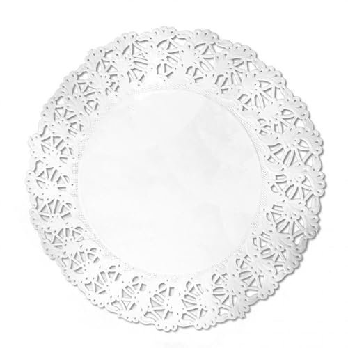 FRANZ MENSCH 2000 Stück Hygostar Tortenspitzen rund fettdicht, Ø: 36cm, weiß, Karton, Tortenspitzen, Tortendeckchen, Spitzenpapier