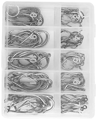 Fish Gear Hook Set - Rivers Fish Hooks Herring | 100pcs High Carbon Steel Catfish Hooks | Fishing Barb Hooks for Eat Bass Pike Salmon Musky Fish Walleye Carp Herring