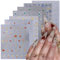 GZMAYUEN 7Pcs D'autocollants pour Ongles 3D Relief à Chaud, Motif Soleil, Lune, Etoiles, Autocollants Dorés pour Nail Art, Autocollants de Style Rétro pour Manucure pour Femmes
