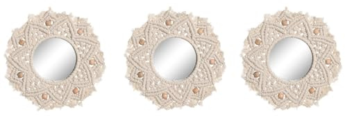 ESPEJO SET 3 MACRAME CRISTAL 20X1X20 BLANCO