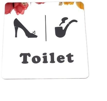 NihaoWXM Signaletique Toilettes Panneau de Toilette en Miroir, Panneau d'indication de WC for Hommes et Femmes, Forme de Talons Hauts, Miroir 3D, Autocollants muraux, signalisation(Silver)