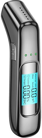 Duohropke Etilometro Portatile,Etilometro Ricaricabile con Display LCD Digitale Blu, Etilometro con Sensore Portatile per Uso Personale E Professionale