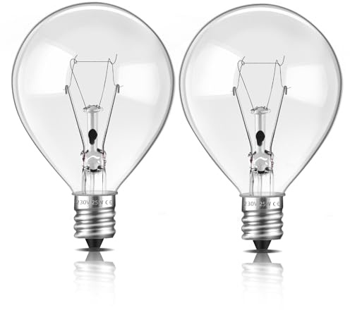 Liuyife 2 Pack E12 Wax Warmer Bulbs Dimmable, Warm White 2700K, Globe G45 45mm Scentsy Light Bulb 230V, E12 Base Wax Burner Bulbs for Burner, Full Size Warmer, String Light