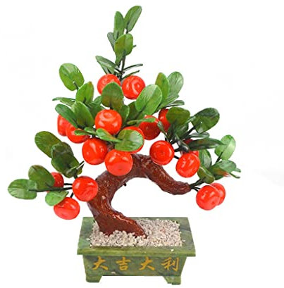 Jade Bonsaï Oranger Arbre Riche De Bon Augure Salon Ameublement Décoration Chanceux Méditation Décoration Cadeau Créatif Feng Shui Arbre (Taille : A)