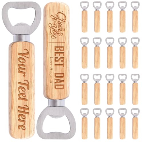 1-100x Apribottiglie Classico di alta qualità personalizzabile in legno | con bifaccial incisione, apribottiglie con nome, personalizzabile! Scegli la tua frase e rendilo unico
