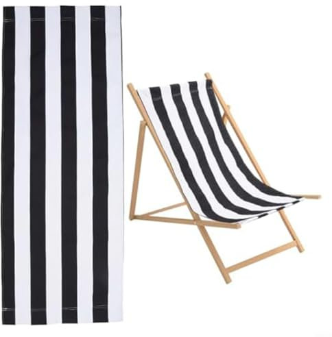 Telo di ricambio per terrazza, poltrona lounge, sedia da spiaggia, senza telaio in legno, solo tela di ricambio per sedie da giardino, cortile, spiaggia, relax (1 pezzo)