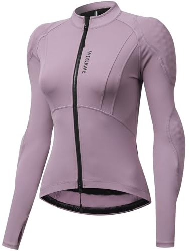 WOSAWE Damen Motorradjacke mit CE Abnehmbar Protektoren Sommer Atmungsaktiv Schutzjacken (Ohne Netzgewebe Lila, L)