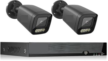 Di Telecamere Di Videosorveglianza A Livello Di Luce Nera 4K 8MP Kit Telecamere IP Di Sicurezza CCTV For Esterni Protezione Di Sicurezza Esterna(None,8CH NVR and 2 Camera)