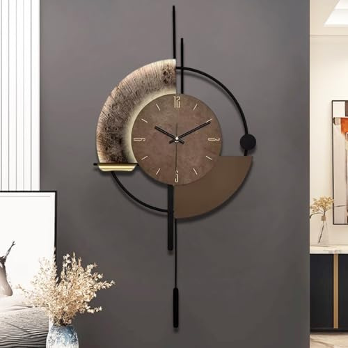 TOHOOYO Wanduhr, dekorative Wanduhren mit Pendel, leise Qualität Quarzuhr batteriebetrieben, große Uhr für Wohnzimmer, Küche, Haus, Bad, Schlafzimmer Wanddekor, 18.9 * 34.2 Zoll