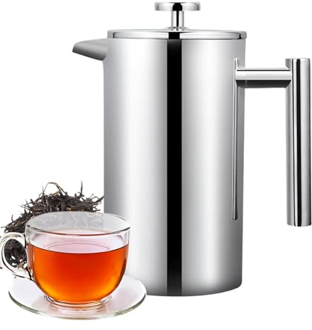 Glugahrif und Kaffeebereiter mit Kolben – leicht zu reinigen mit Filtersystem, Kaffeekanne mit Druck – für Hotel, Café, Reisen, Apartment, Männer, Frauen, Anfänger, professionelle Anfänger
