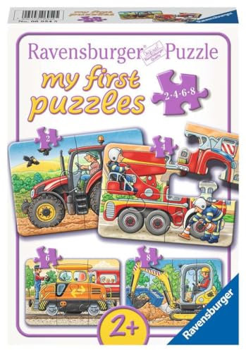 Ravensburger Kinderpuzzle - 06954 Bei der Arbeit - My First Puzzle mit 2,4,6,8 Teilen - Puzzle für Kinder ab 2 Jahren
