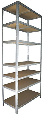 Shelf Creations Basic Schwerlastregal 230x60x50cm verzinkt 7 Böden - Regal Kellerregal Metallregal smartes Steckregal Lagerregal Werkstattregal Archivregal Industrieregal Haushaltsregal Ordnerregal