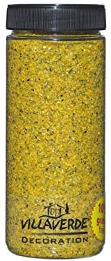 Spiegelsand Deko-Sand Ø 0,6-1,2mm zum Basteln und Gestalten 500ml Dose (Gelb)