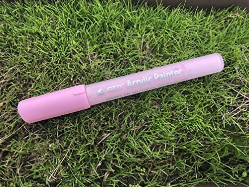 KUNSTIFY Acrylstifte Einzeln Rosa Marker permanent wasserfest, Filzstift Folienstift Acrylic Painter für Holz DIY-Handwerk Glas Metall Keramik Papier Stoff Fotoalbum Garten (Rose Pink)