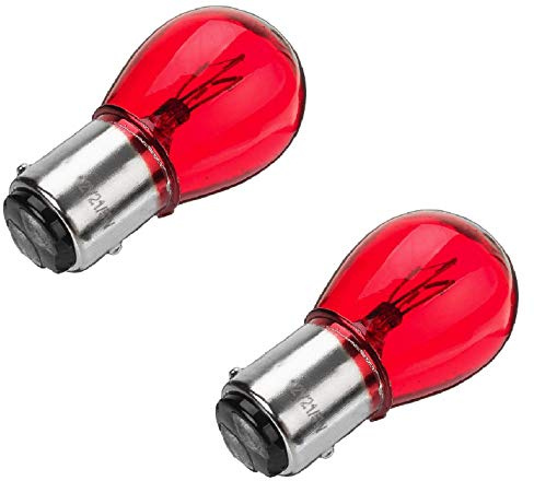 cyclingcolors 2x AMPOULE 12V 21/5W BAY15D ROUGE VOITURE MOTO DOUBLE FILAMENT FEU ARRIERE POSITION D'ARRÊT