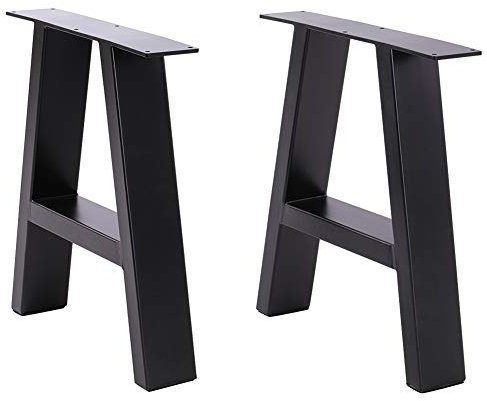 INMOZATA Tischkufen 2 Stück A Form Tischbeine Metall Möbelfüße Tischgestell Tischkufen mit Schrauben für Esstisch Schreibtisch Stizbank 70 x 7 x 71cm Schwarz