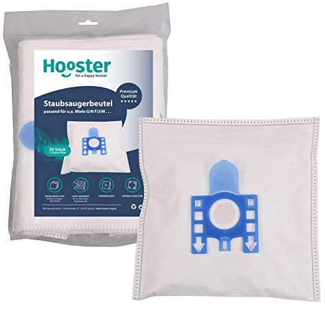 Hooster 20 Stück Staubsaugerbeutel passend für Miele S 4210 / S4210 / S.4210 / S/4210 / S-4210 / mit Plastik Aufsatz