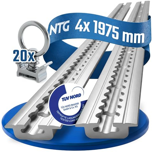 NTG Airlineschiene 4x2m Alu Sparset mit 20x Alufitting - Bodenprofil
