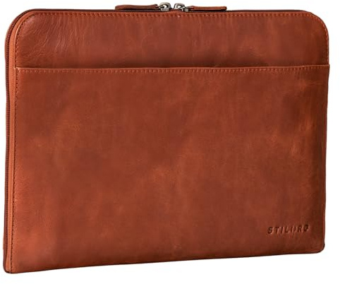 STILORD Troy Laptoptasche 13.3 Zoll läder för MacBook MacBookväska Vintage Sleeve idealisk som Laptop Hölje 13 Zoll Notebookväska Skyddshölje Dokumentmapp Farbe:Vegetabilbrun