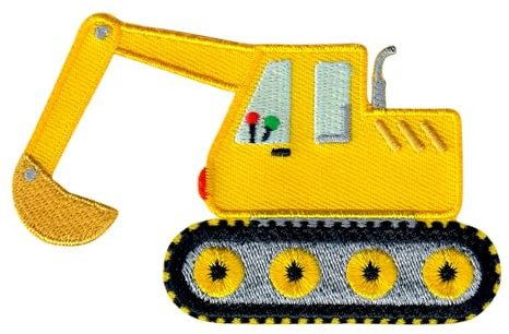 PatchMommy Bagger Aufnäher zum Aufbügeln für Kinder, 5,7 x 9 cm | Gesticktes Bügelbild, Patch & Applikation für Baby- und Kinderkleidung & Rucksäcke – zum Aufbügeln oder Aufnähen