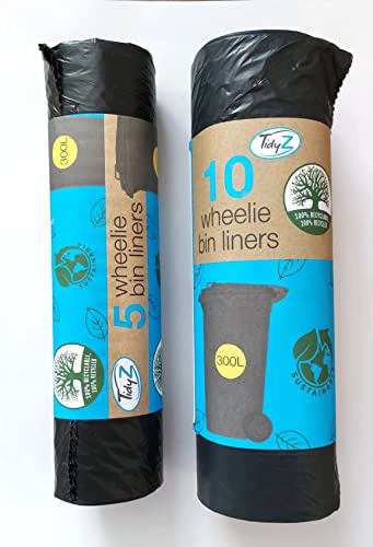 Tidyz Müllbeutel, Schwarz, 300 l, 15 Stück
