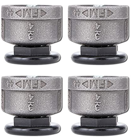 PIPE DECOR Furniture Leg Levelers for ¾” Pipe Legs (4 Pack)