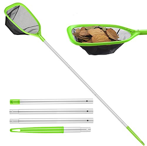 Mowend Retino per Piscina, Rete Pulita per Piscina con 4 Palo in Alluminio Staccabile, Retina Raccogli Foglie Stabile per Piscina per Pulizia Piscina Foglie e Detriti per Piscina, Spa, Stagni (Verde)