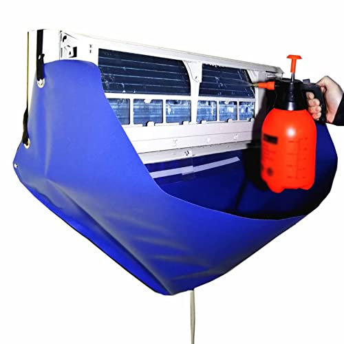 Samnuerly Housse de Nettoyage pour climatiseur avec Tuyau d'eau de 2,5 m, Sac de Service pour climatiseur Mural, pour climatisation 1-1,5P/2-3P, sans Bouilloire (Bleu 23P(90118cm))