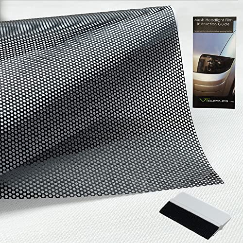 VT Supplies Film teinté pour phare 30 cm x 106 cm avec raclette